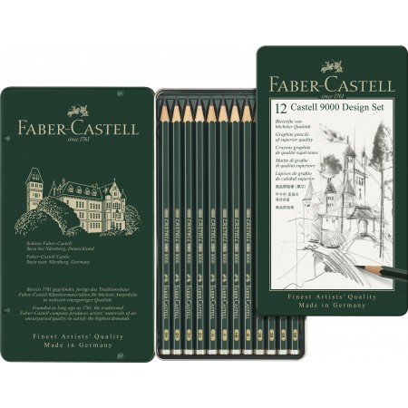 Set design 12 buc creion grafit castell 9000 faber-castell