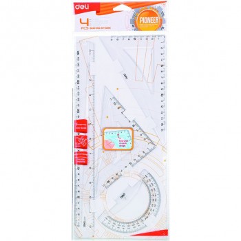 Set geometrie 4 piese transp. eg00512 deli