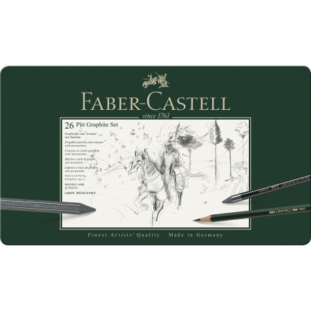 Set pitt monochrome grafit 26 buc faber-castell