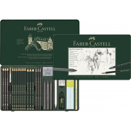 Set pitt monochrome grafit 26 buc faber-castell