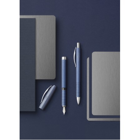 Stilou essentio aluminium albastru m faber-castell