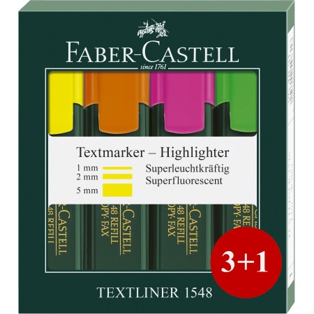 Textmarker set 3+1 1548 faber-castell