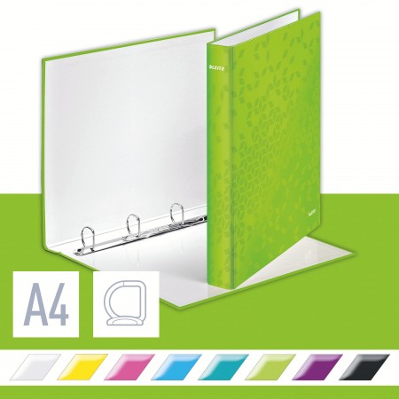 Caiet mecanic a4 4 inele 25mm/40mm verde metalizat wow leitz