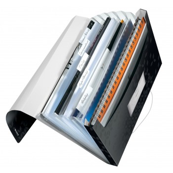 Mapa plastic 6 compartimente negru tip proiect wow leitz Mapa plastic 6 compartimente negru tip proiect wow leitz