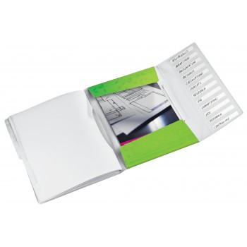 Mapa plastic 12 compartimente verde wow leitz