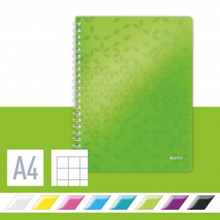 Caiet birou spira a4 aritmetica verde coperta pp wow leitz