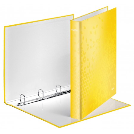 Caiet mecanic a4 4 inele 25mm/40mm galben metalizat wow leitz