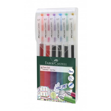 Set 6 buc pix cu gel 0.7mm fast gel faber-castell Set 6 buc pix cu gel 0.7mm fast gel faber-castell