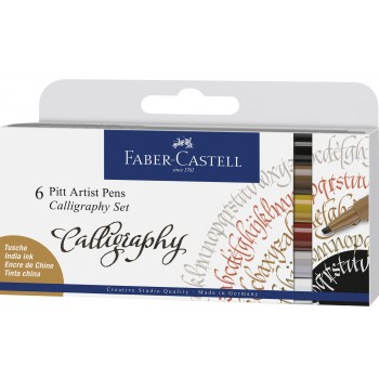 Pitt artist pen set caligrafic 6 buc faber-castell