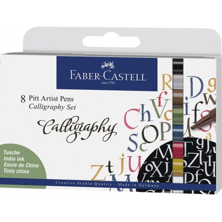 Pitt artist pen set caligrafic 8 buc faber-castell Pitt artist pen set caligrafic 8 buc faber-castell