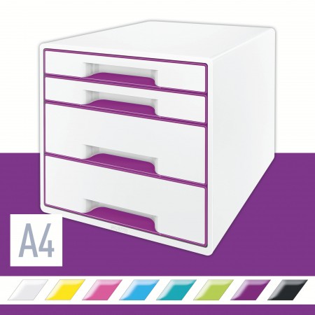 Cabinet 4 sertare alb/mov wow leitz
