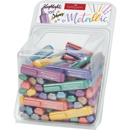 Display 100 buc textmarker metalizat faber-castell