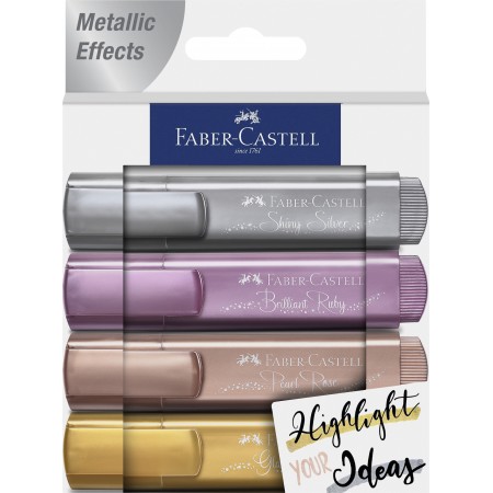 Textmarker set 4 metalizat ii faber-castell