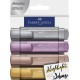 Textmarker set 4 metalizat ii faber-castell