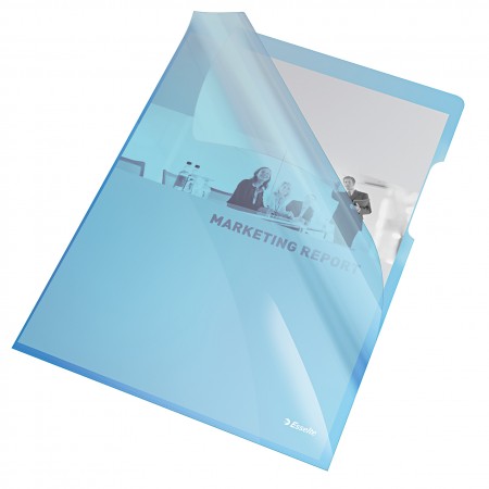 Mapa protectie a4 cristal tip l albastra 25/set 150 microni esse