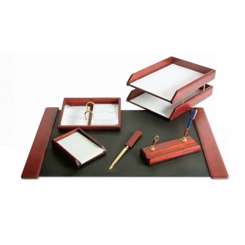 Set de birou din lemn maro 6 piese
