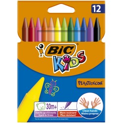 Creioane cerate 12 culori plastidecor bic Creioane cerate 12 culori plastidecor bic