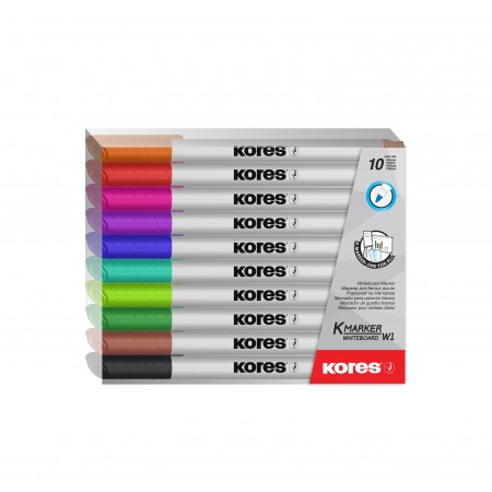 Marker whiteboard set 10 slim kores