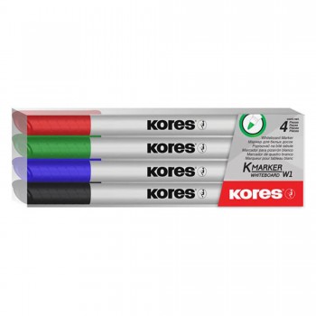 Marker whiteboard set 4 slim kores