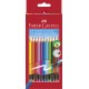 Creioane colorate 12 culori cu guma eco faber-castell