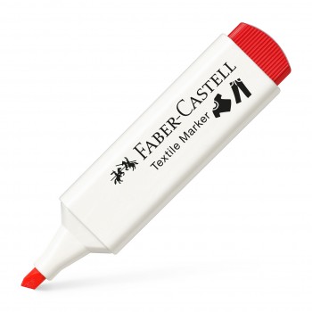 Marker textil rosu faber-castell