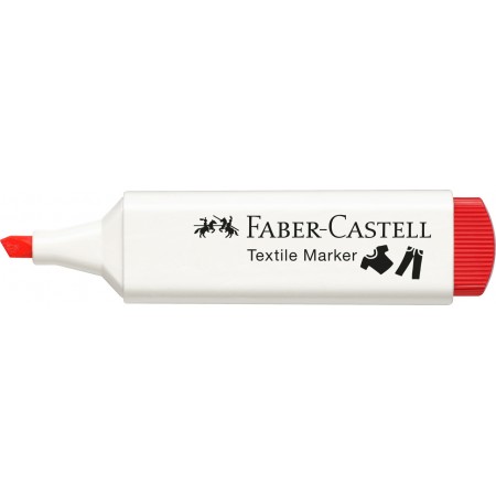 Marker textil rosu faber-castell