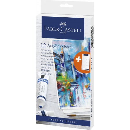 Culori acrilice 12 culori 20ml faber-castell