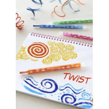 Creioane cerate retractabile 24 culori faber-castell