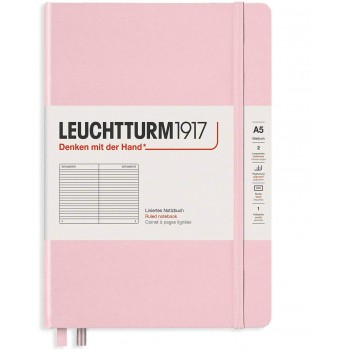 Caiet a5 dictando coperta rigida roz pastel leuchtturm
