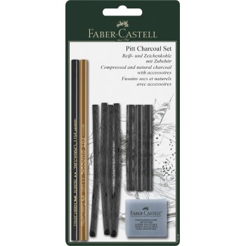 Blister set 10 bucati pitt monochrome carbune faber-castell