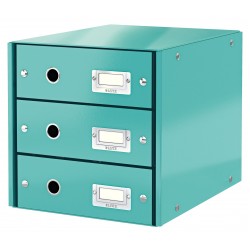 Cabinet 3 sertare turcoaz click&store leitz