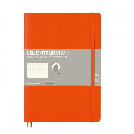 Caiet b5 punctat coperta flexibila portocaliu leuchtturm