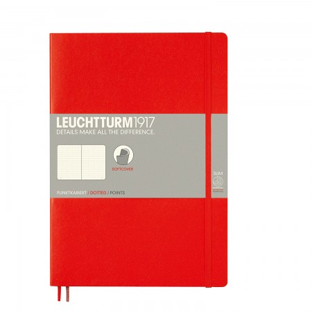 Caiet b5 punctat coperta flexibila rosu leuchtturm Caiet b5 punctat coperta flexibila rosu leuchtturm