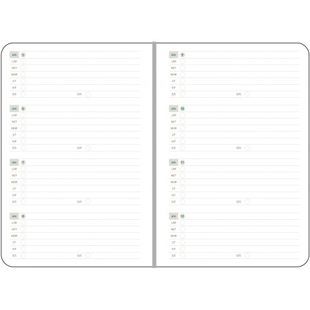 Agenda a5 nedatata verde eco ego