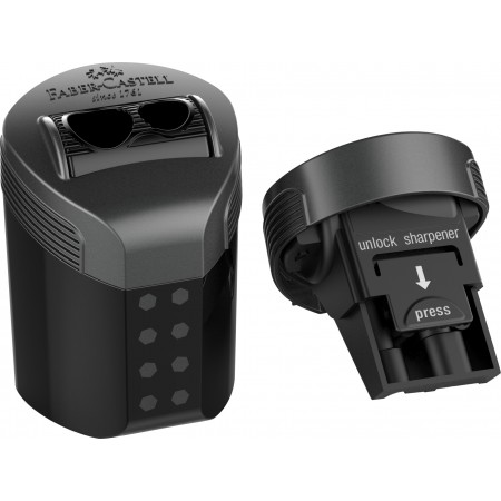 Ascutitoare dubla roll on negru-albastru faber-castell