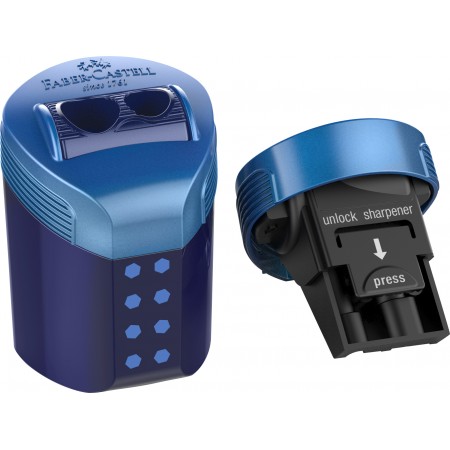 Ascutitoare dubla roll on negru-albastru faber-castell