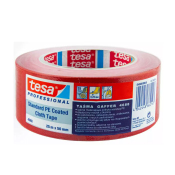 Banda adeziva textila rosie 25m*50mm tesa