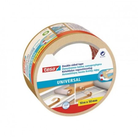 Banda dublu adeziva alba 10 m x 50 mm tesa