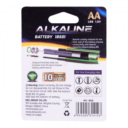 Baterii r6(aa) alcaline 4 buc/set deli