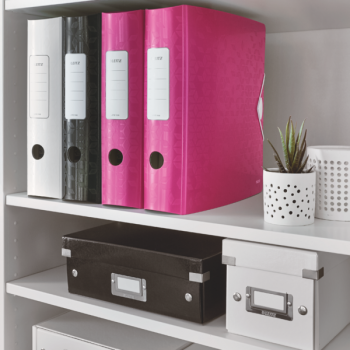 Biblioraft plastifiat 8.2 cm 180grade roz metalizat active leitz