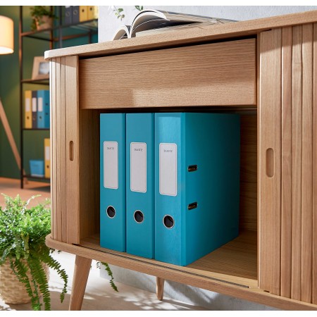 Biblioraft plastifiat 8cm 180grade albastru celest cosy leitz