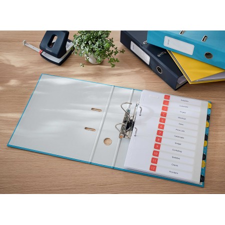 Biblioraft plastifiat 8cm 180grade albastru celest cosy leitz