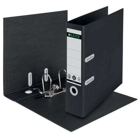 Biblioraft plastifiat 8cm 180grade negru recycle fsc leitz