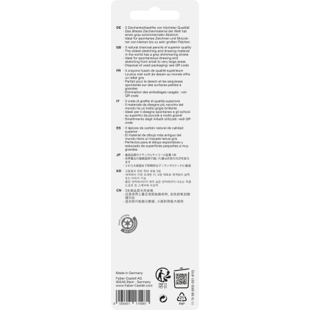 Blister 3 buc creion carbune natural pitt monochrome s,m,h faber