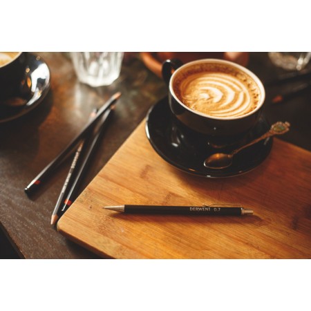 Blister creion mecanic 0.5mm profesional negru +mine + 2 radiere derwent