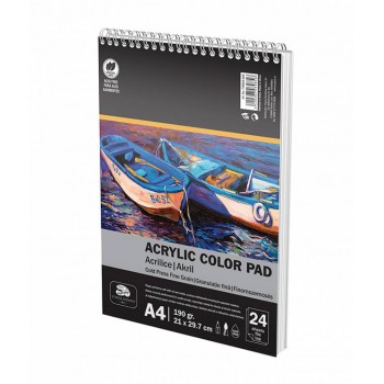 Bloc desen a4 culori acrilice 190g 24f pigna
