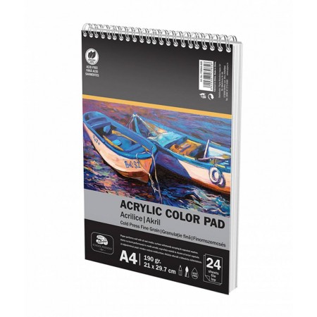 Bloc desen a4 culori acrilice 190g 24f pigna