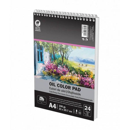 Bloc desen spira a4 culori ulei 190g 24f pigna