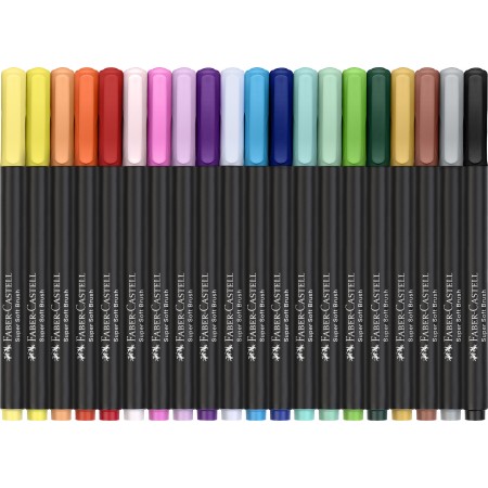 Brush pens black edition set 20 culori faber-castell