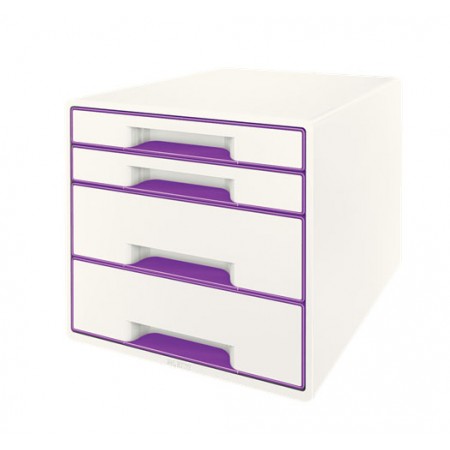 Cabinet 4 sertare alb/mov wow leitz